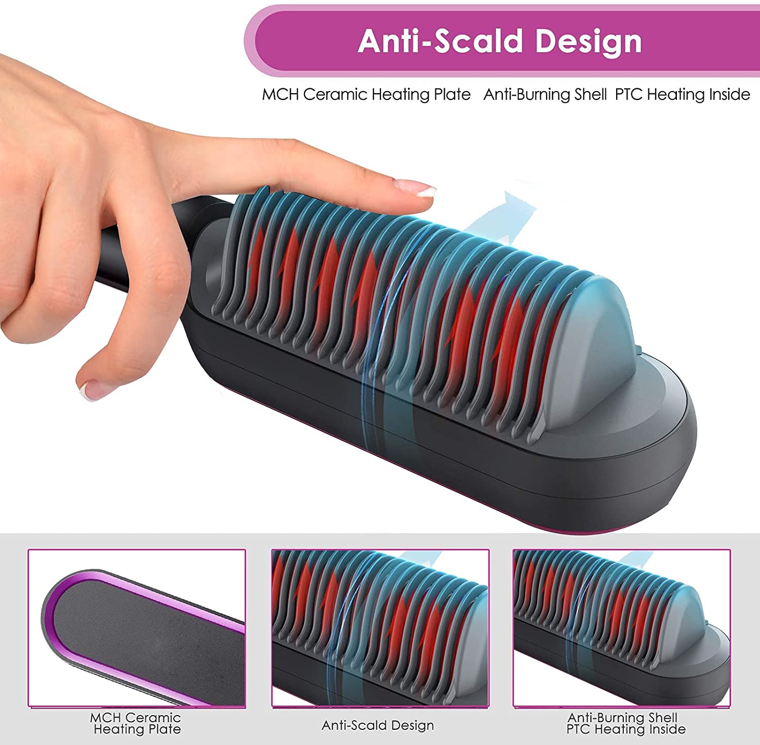 Professional hair straightener Brush & Styler  2 in 1