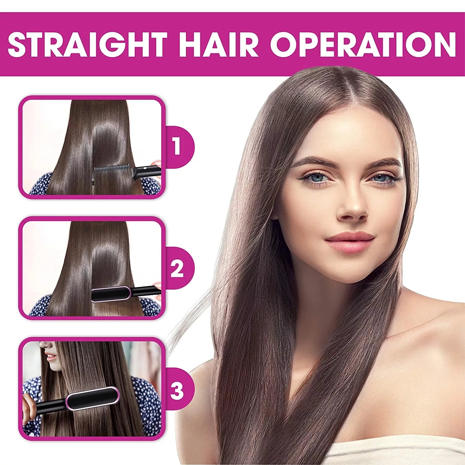 Professional hair straightener Brush & Styler  2 in 1