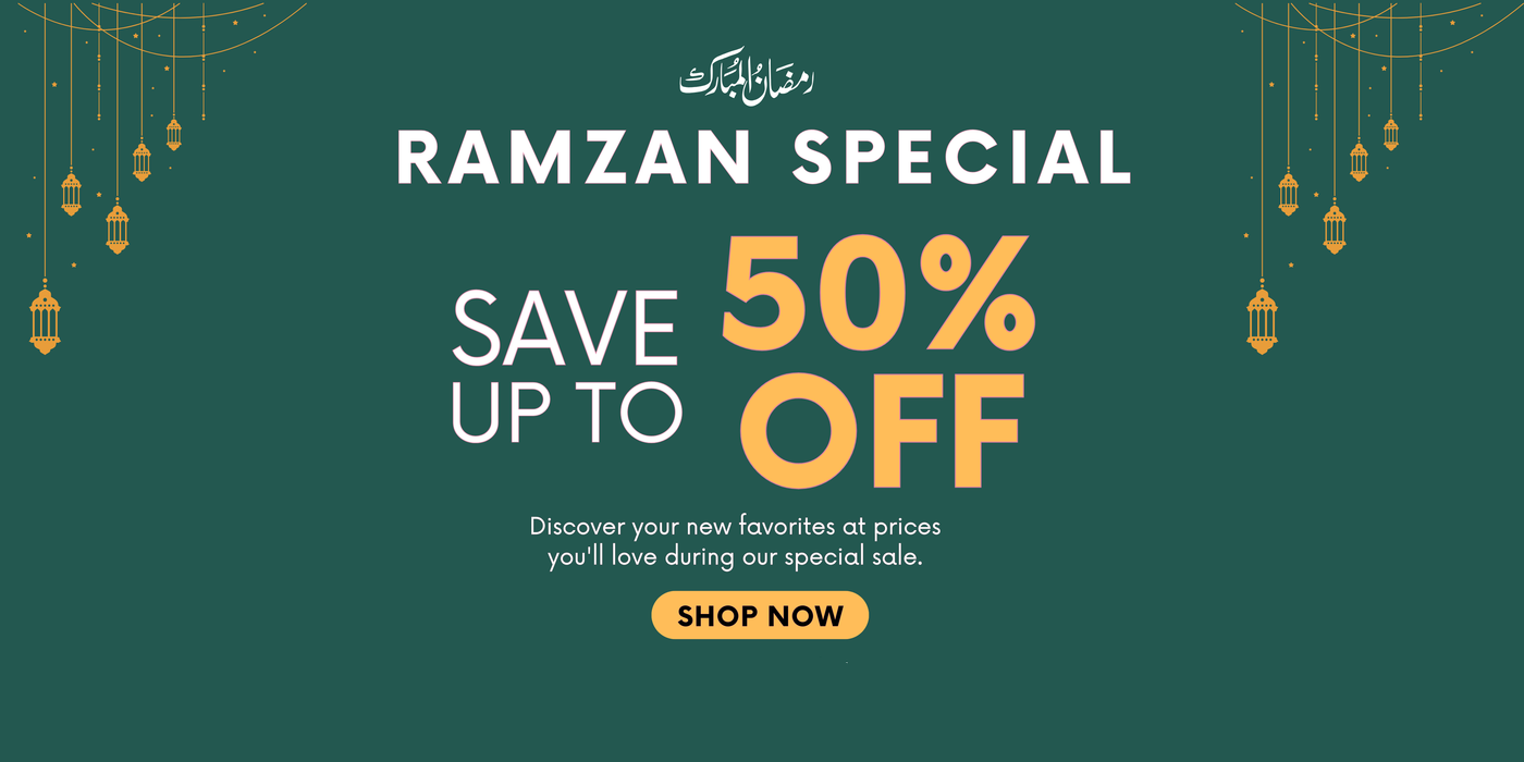 Promotional banner for Ramzan Special sale with 50% off offer on a green background.c0ce169f-1329-47fc-9e42-915e4961aa32