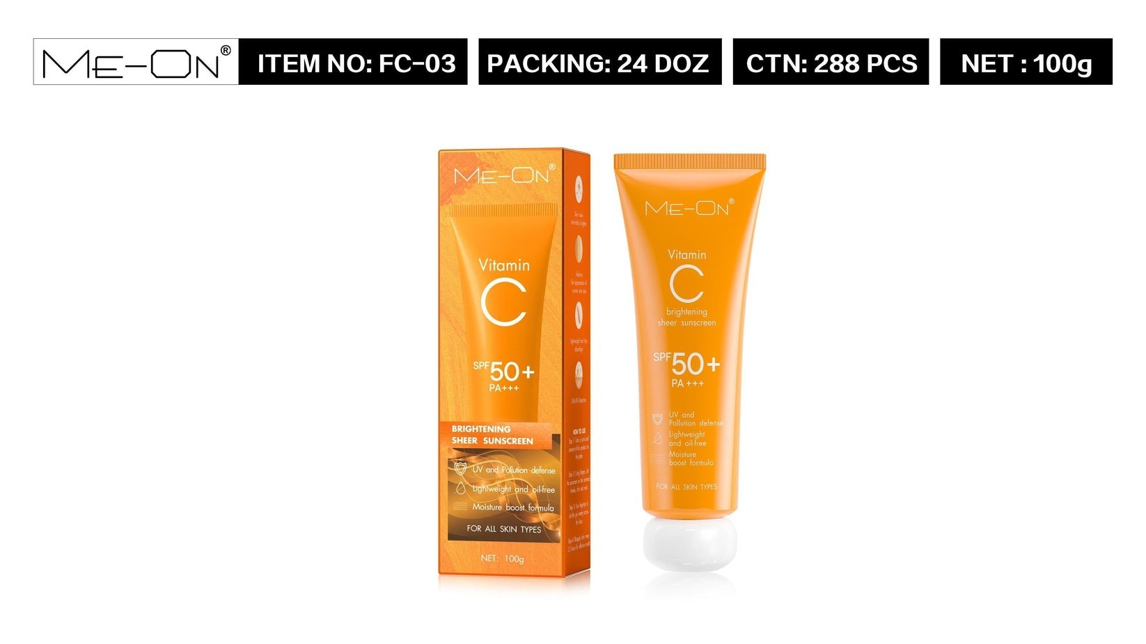 Me-On Vitamin C Brightening Sheer Sunscreen SPF 50