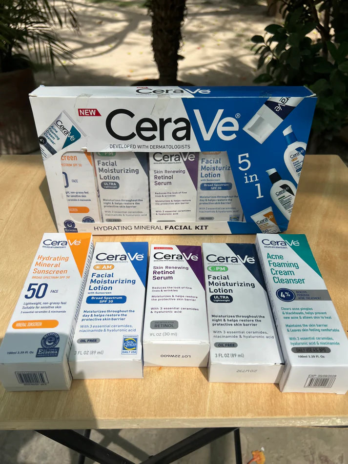 Pack of 6 – CeraVe Hydrating Mineral Facial Kit | Deep Moisture & Skin Repair | Best Quality Skincare